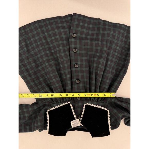 Vtg Toddler Girl Dress Sz 2T Plaid Velvet Ruffle Holiday Academia Preppy 90’s - Picture 8 of 10
